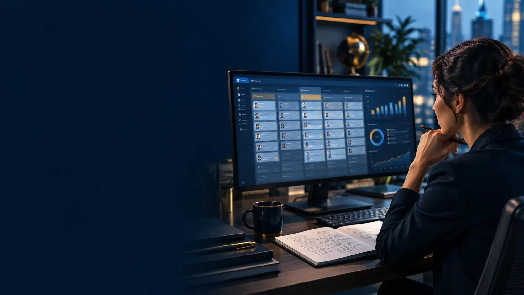 Customer operations analyst reviewing a CRM pipeline