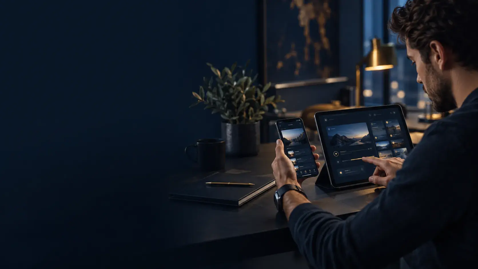 Mobile application being tested on a phone and tablet